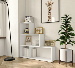 Стеллаж белый на 4 ячейки GT75