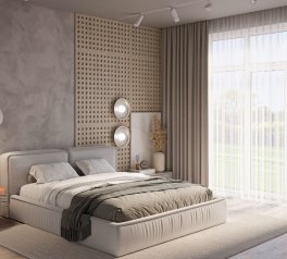 Ліжко м'яке двоспальне Шик Галичина Ресофт Слім