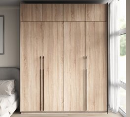 Шкаф Морели R-0020 Рамо 4 дверный сонома со штангой и полками 197см