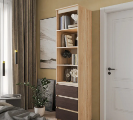 Шафа Морелі Т219 сонома/венге темний з полицями та шухлядами 50 см