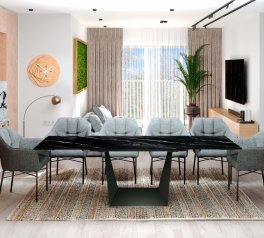 Стол Edmund (160-240 см) Marquina Black Matt