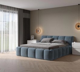 Ліжко м'яке двоспальне Городок меблі Титан без підйомного механізму