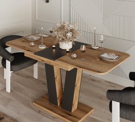 Стіл-трансформер Vendi Дуб евок/Графіт сірий