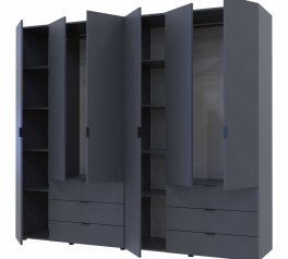 Шкаф Гелар 3+3 Дорос 6 дверный графит 233 см