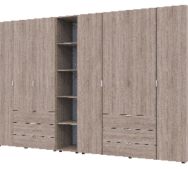 Шкаф Дорос Гелар дуб сонома с Этажеркой 7 дверной 309,4 см