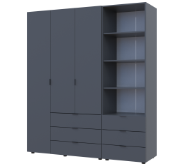 Шкаф для одежды Дорос Гелар графит 3-х дверный с пеналом 176,2 см