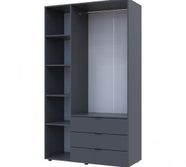 Шкаф для одежды Дорос Геллар графит 3 ДСП 116,2 см
