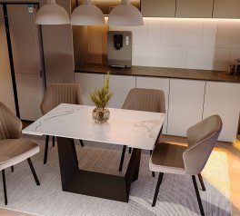 Стол Edmund (120-160 см) Polar White Glossy