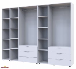 Шкаф для одежды Дорос Гелар белый 6 дверной с пеналом 292,4 см