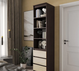 Шафа Морелі Т219 венге темний/сонома з полицями та шухлядами 50 см