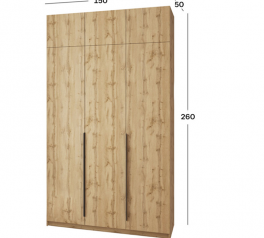 Шкаф Mebelstar Оскар трехдверный с антресолью Дуб тахо 150 см