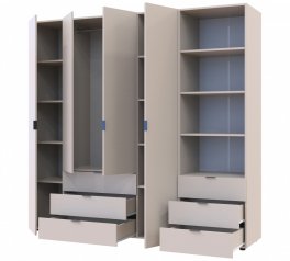 Шкаф для одежды Дорос Гелар кашемир 4-х дверной с пеналом 215 см