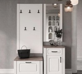 Модульная прихожая ВМК-Украина Канди Белый альпийский / Дуб стирлинг / Белый матовый