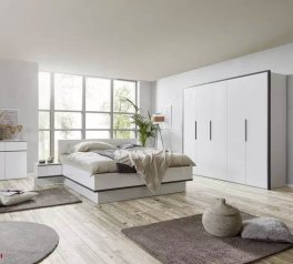 Модульная спальня Luka/Лука Миромарк Белый глянец/Матовый антрацит