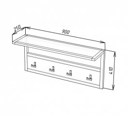Вішак LOFT mini Дуб Тахо / Чорний мет MebliRoMax