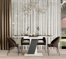 Стіл-трансформер Lendi Білий діамант/Графіт сірий