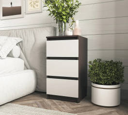 Тумба прикроватная венге темный/белый Т216