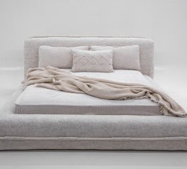 Ліжко м'яке двоспальне Шик Галичина Перл з підйомним механізмом та нішею для білизни