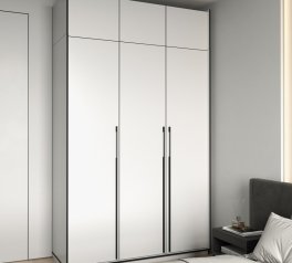 Шкаф Морели R-0016 Рамо 3 дверный белый со штангой и полками 150 см