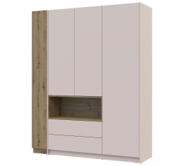 Шафа для одягу з нішею та пеналом Дорос Дейл кашемір 3 дверна 178 см