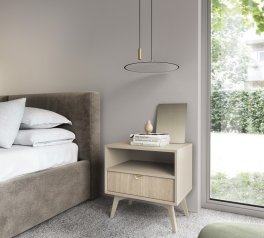 Тумба приліжкова беж пісочний/ялиця сканді Forest S54