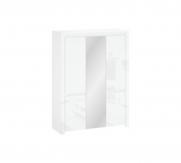 Шафка з дзеркалом Мебельбос 5d [F] 3 дверна білий глянець Lingo 151 см