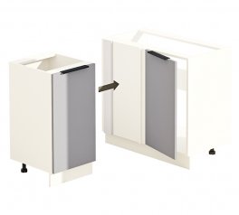 Тумба нижня Н110х60.82.1Д. кут. Мийка Лофт глянець