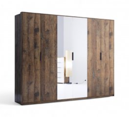 Шкаф 6дв с зеркалом Миромарк Квадро 6 дверный дуб барокко 272 см