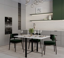 Стол-трансформер Voody Белый бриллиант/Чёрные ноги