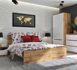 Модульная спальня Nuis/Нуис BRW Poland Дуб Вотан/Белый глянец