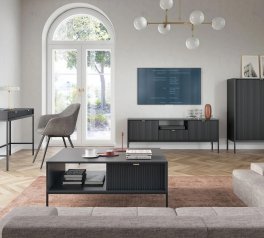 Модульна вітальня Чорний/Золоті ніжки Nova