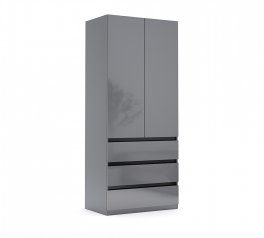 Шафа 2дв 3шх Міромарк Тео 2 дверна графіт 90 см