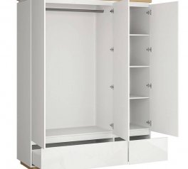 Шкаф SZF3D2S BRW Poland Erla 3 дверный белый 163 см