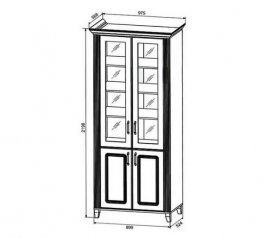 Вітрина REG2D2W Канді Білий альпійський / Дуб стірлінг / Білий матовий