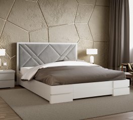 Кровать деревянная с мягкой вставкой ArborDrev Лоренс Сосна / Бук