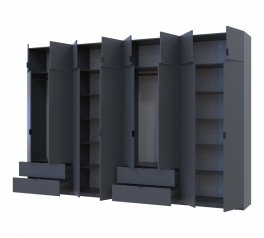 Шкаф для одежды Дорос Лукас графит 8 дверный 360 см