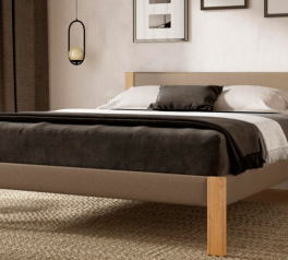 Кровать деревянная с мягкой вставкой ArborDrev Лофт Сосна / Бук