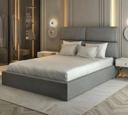 Ліжко м'яке двоспальне Лев Санремо 1 з підйомним механізмом та нішею для білизни