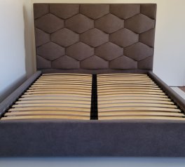 Ліжко м'яке двоспальне Городок меблі Алексіс з підйомним механізмом та нішею для білизни