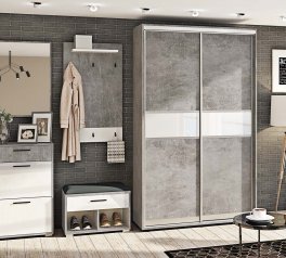 Модульний передпокій Комфорт Меблі ВТ-4071 Вендо Бетон / Білий глянець