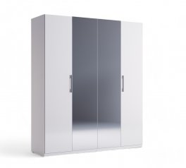 Шкаф 4дв с зеркалом Миромарк Фемели 4 дверный белый глянец 180 см