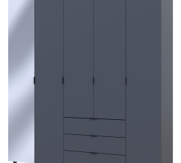 Шкаф для одежды Дорос Гелар графит 4-х дверный/Зеркало 194 см