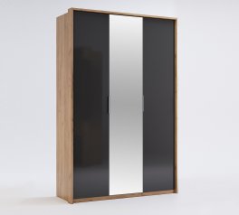 Шкаф 3дв с зеркалом Миромарк Луна 3 дверный дуб крафт 140 см