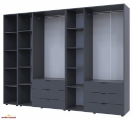 Шкаф Дорос Гелар графит с Этажеркой 6 дверной 270,7 см