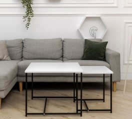 Комплект столиков Квадро S + М белый