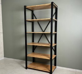 Стеллаж LOFT 900 Дуб Сонома / Чёрный мат MebliRoMax