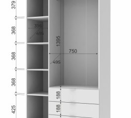 Шкаф Гелар 2+3 Дорос 6 дверный дуб сонома 233 см