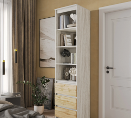 Шкаф Морели Т219 бетон /аппалачи с полками и ящиками 50 см