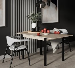 Стіл-трансформер Lunch Гікорі рокфорд світлий/Чорний