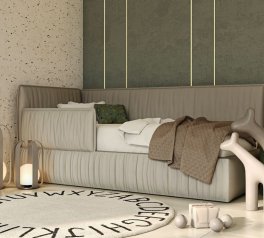 Мягкая детская кровать UMa Барни с подьемным механизмом и бортиком